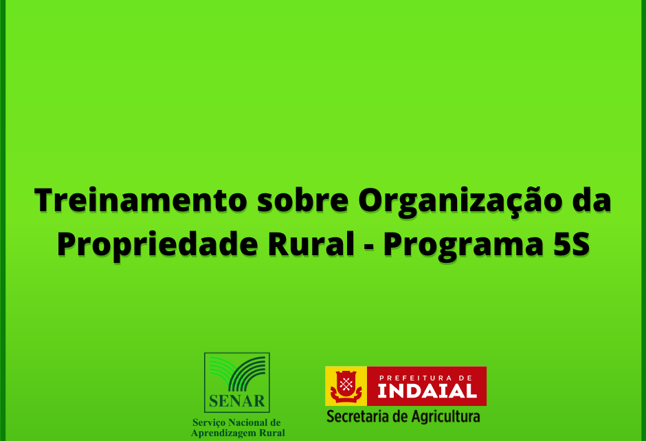 Agricultura de Indaial promove curso gratuito sobre Organização da Propriedade Rural Agricultura de Indaial promove curso gratuito sobre Organização da Propriedade Rural
