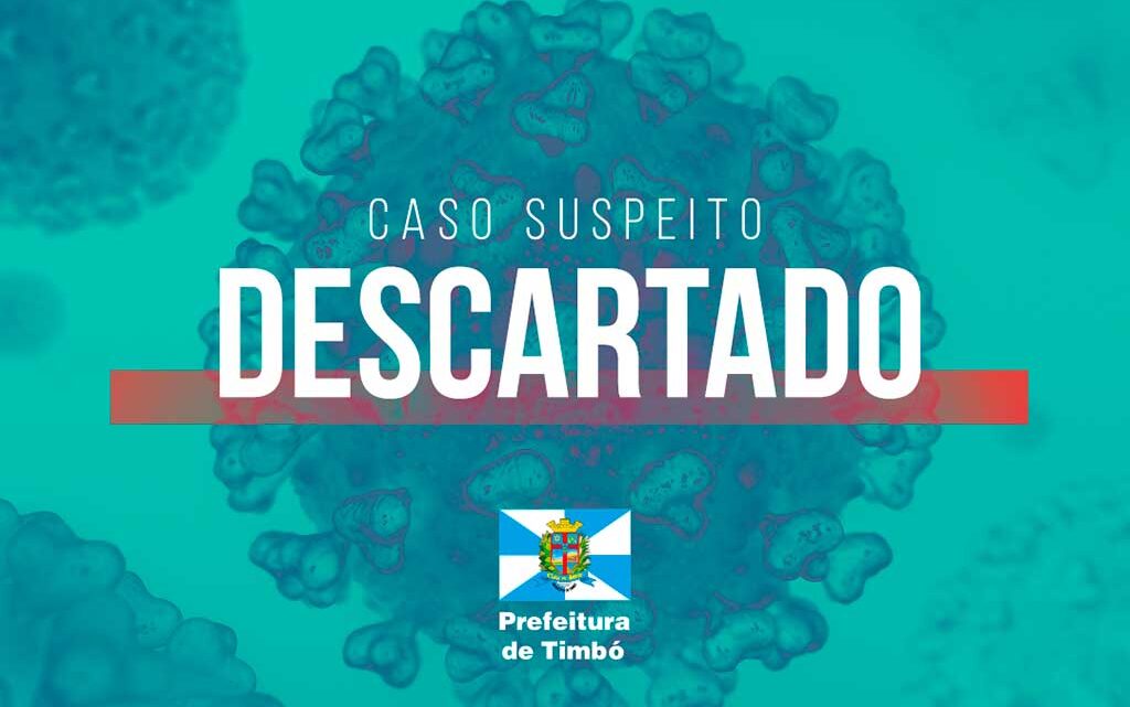 Exame dá negativo para o primeiro caso suspeito de coronavírus em Timbó
