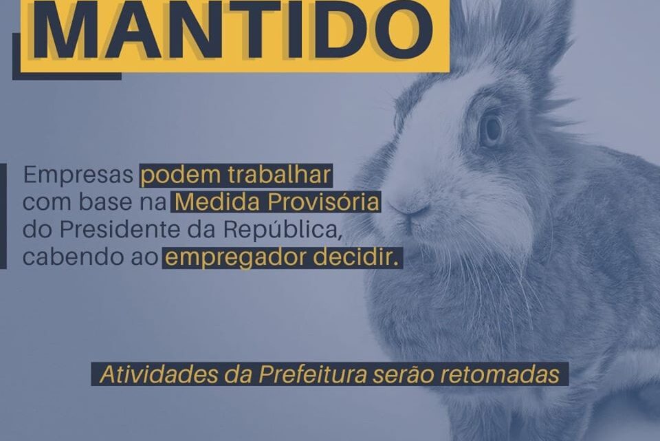 Timbó – Feriado de segunda-feira será mantido
