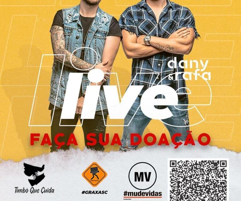 Dupla Dany e Rafa fará live em apoio ao programa Timbó Que Cuida