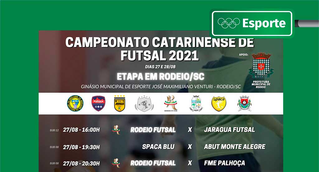 Rodeio sediará etapa do Campeonato Catarinense de Futsal Sub 08 e sub 12 Rodeio sediará etapa do Campeonato Catarinense de Futsal Sub 08 e sub 12