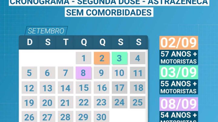 Timbó – Confira o cronograma da segunda dose da vacina da Covid-19 para a próxima semana