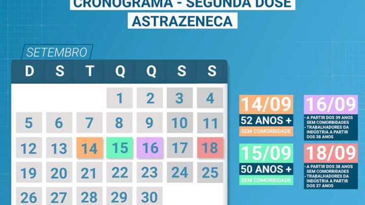 Timbó – Confira o cronograma da segunda dose da vacina da Covid-19