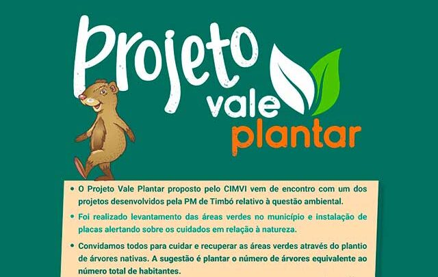 Projeto Vale Plantar incentiva o plantio de árvores nativas em Timbó