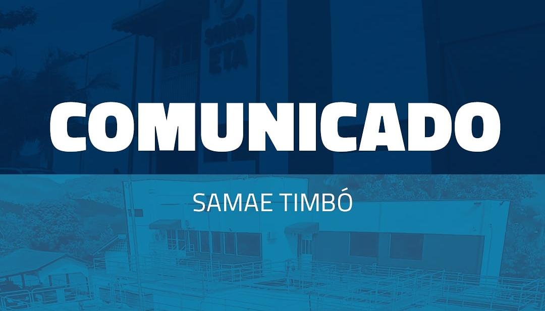 SAMAE Timbó informa SAMAE Timbó informa