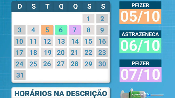 Confira o cronograma da segunda dose da vacina da Covid-19 em Timbó para a próxima semana