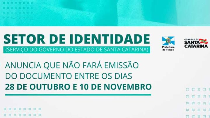 Setor de Identidade anuncia que não fará emissão de documento entre os dias 28 de outubro e 10 de novembro