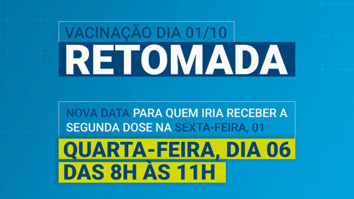 Timbó – Nova data para segunda dose da Astrazeneca que seria aplicada no dia 01 de outubro