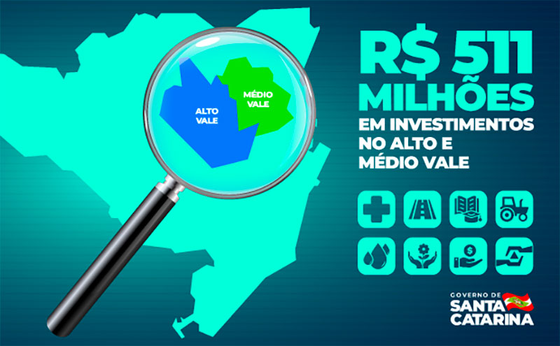 SC – Em dois dias, Carlos Moisés anuncia investimentos de R$ 511 milhões para o Alto e Médio Vale