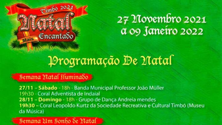 Natal Mais Encantado de Timbó – Confira a programação