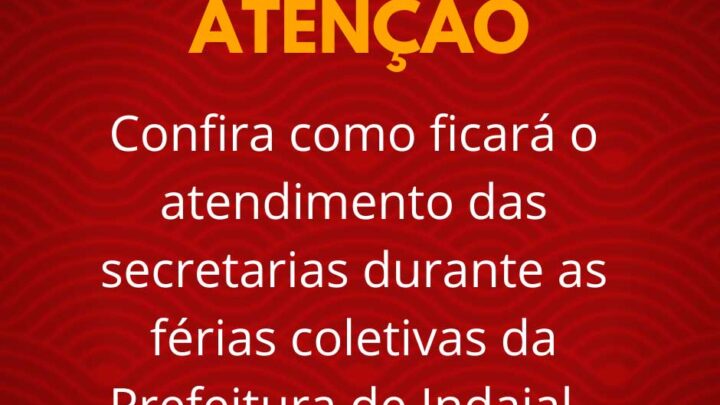 Prefeitura de Indaial realiza férias coletivas e escala para serviços essenciais