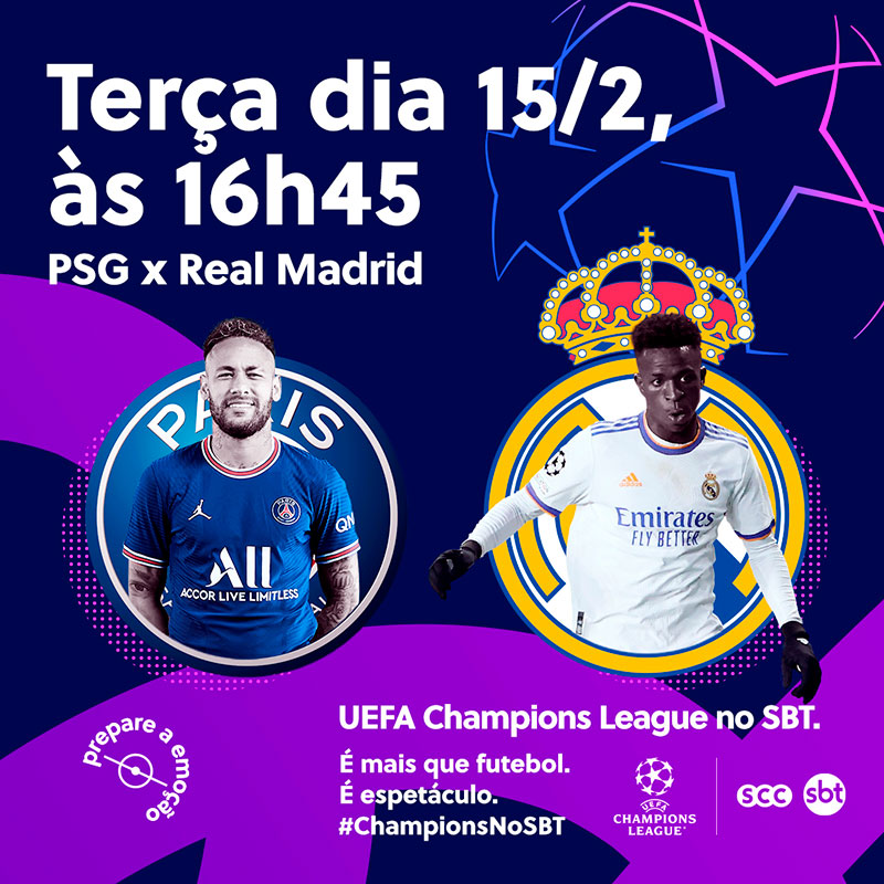 SBT transmite jogo pelo Grupo C da Uefa Champions League - Área VIP