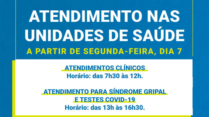Unidades de Saúde de Timbó voltam a atender no horário normal