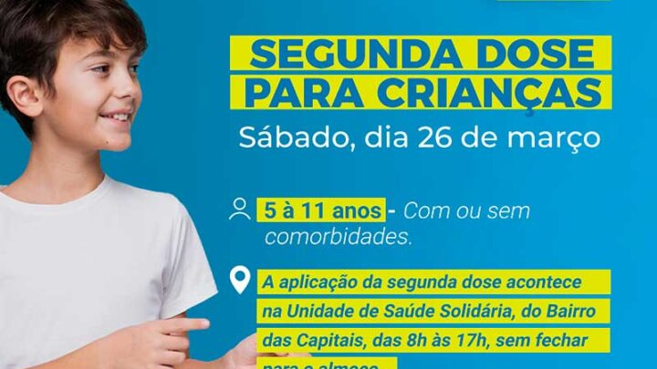 Timbó aplica segunda dose de vacina contra Covid-19 em crianças neste sábado