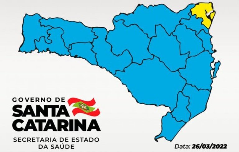 SC – Matriz de Risco Regionalizado aponta 16 regiões no nível moderado e uma no nível alto