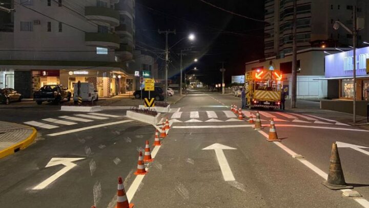 Obra da terceira pista é finalizada no Centro de Timbó