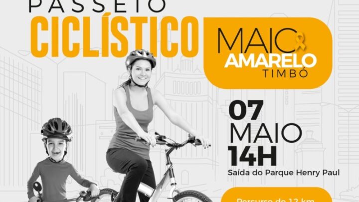 Timbó abre Campanha do Maio Amarelo com passeio ciclístico neste sábado