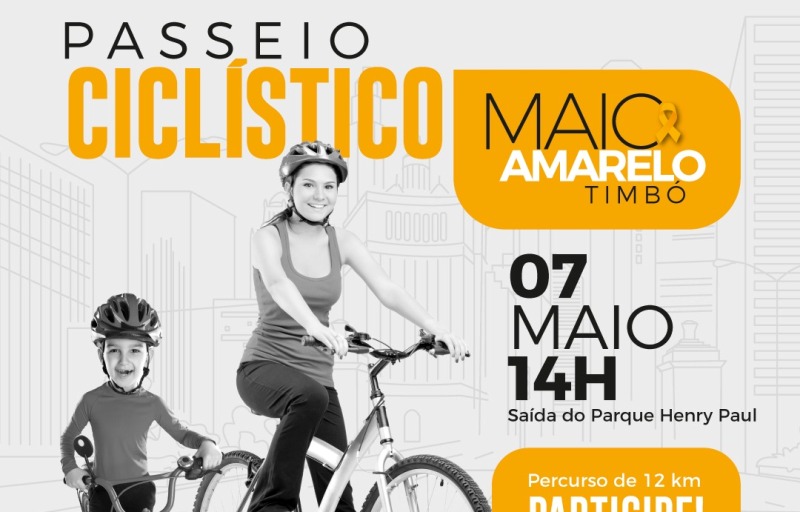 Timbó abre Campanha do Maio Amarelo com passeio ciclístico neste sábado