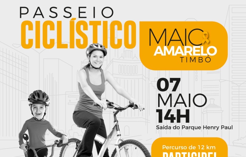 Timbó abre Campanha do Maio Amarelo com passeio ciclístico neste sábado