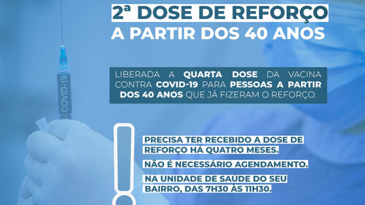 Timbó libera quarta dose da vacina contra Covid-19 para pessoas a partir dos 40 anos