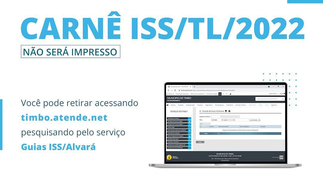 Prazo para pagamento do ISS/TL/2022 é 15 de julho Prazo para pagamento do ISS/TL/2022 é 15 de julho