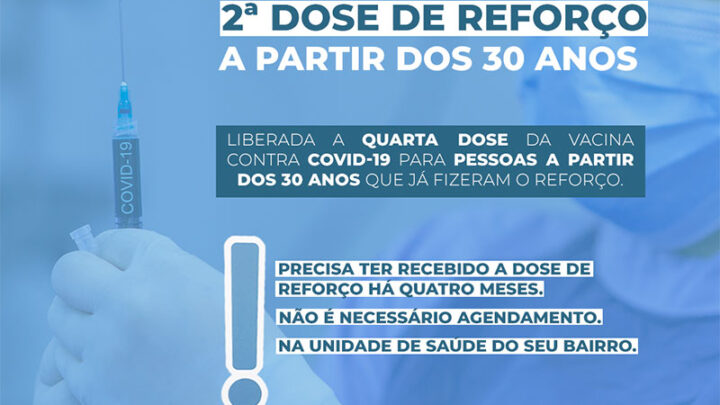 Timbó libera quarta dose da vacina contra Covid-19 para pessoas a partir dos 30 anos e primeira dose para crianças a partir dos 3 anos