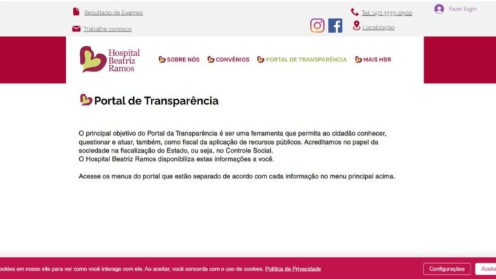 Hospital Beatriz Ramos lança novo site incluindo Portal de Transparência