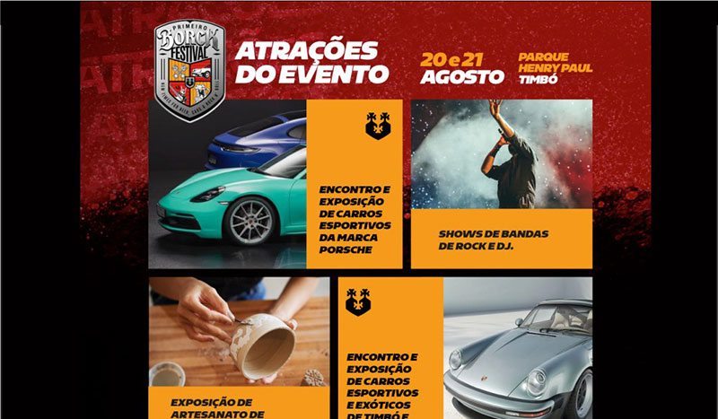Timbó – Vem aí o 1º Borck Festival e Encontro e Exposição de carros esportivos e da marca Porsche