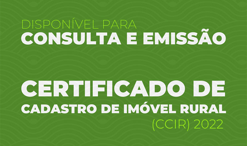 Indaial – Disponível consulta e emissão do Certificado de Cadastro de Imóvel Rural (CCIR) 2022