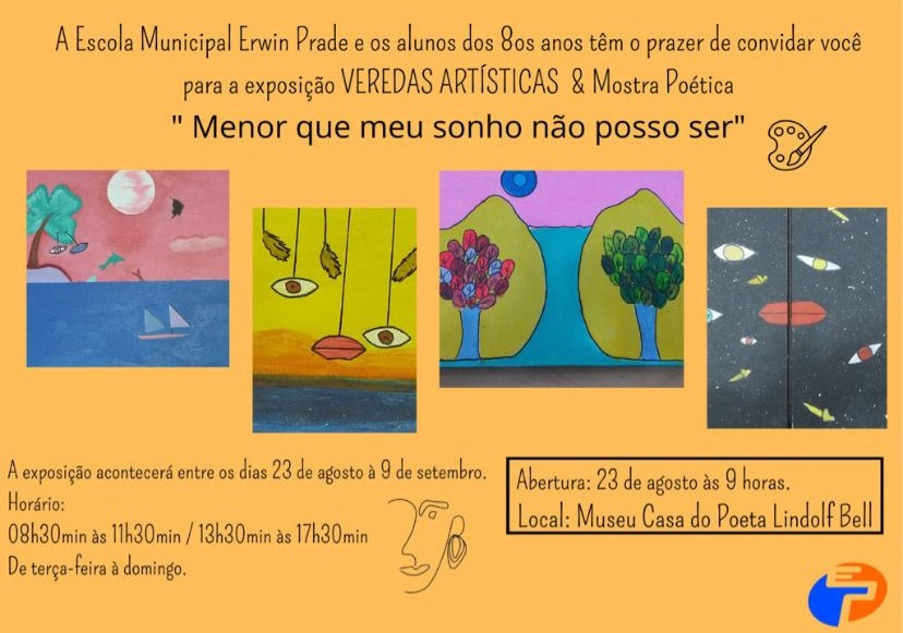 Alunos da Escola Erwin Prade promovem exposição e mostra poética no Museu Casa do Poeta Lindolf Bell Alunos da Escola Erwin Prade promovem exposição e mostra poética no Museu Casa do Poeta Lindolf Bell