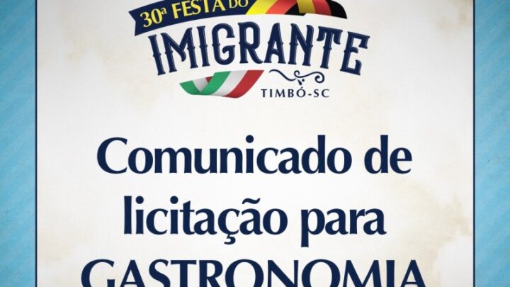 Últimos dias para participar da licitação para Gastronomia da 30ª Festa do Imigrante