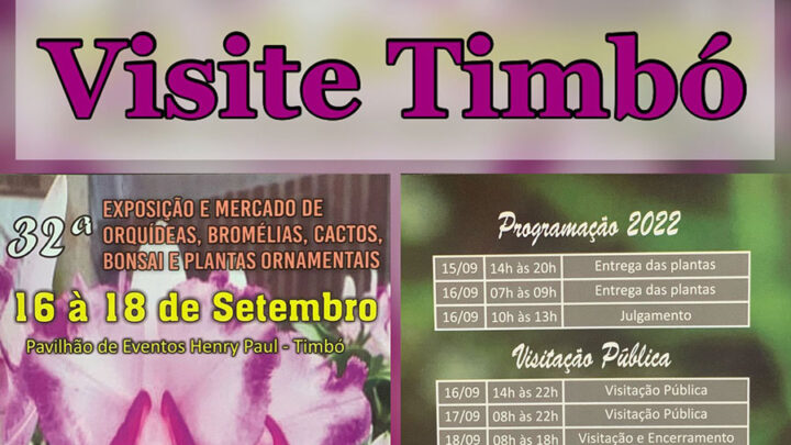 Exposição de Orquídeas acontece neste final de semana em Timbó