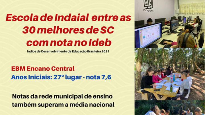 Escola de Indaial entre as 30 melhores de SC com nota no Ideb