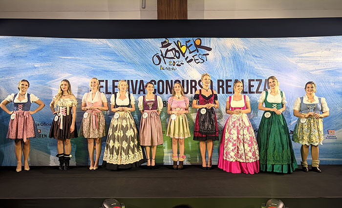 Definidas as 10 finalistas para a realeza da 38ª Oktoberfest Definidas as 10 finalistas para a realeza da 38ª Oktoberfest