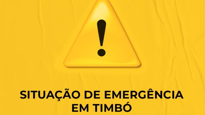 Prefeito de Timbó Jorge Kruger decreta “Situação de Emergência”