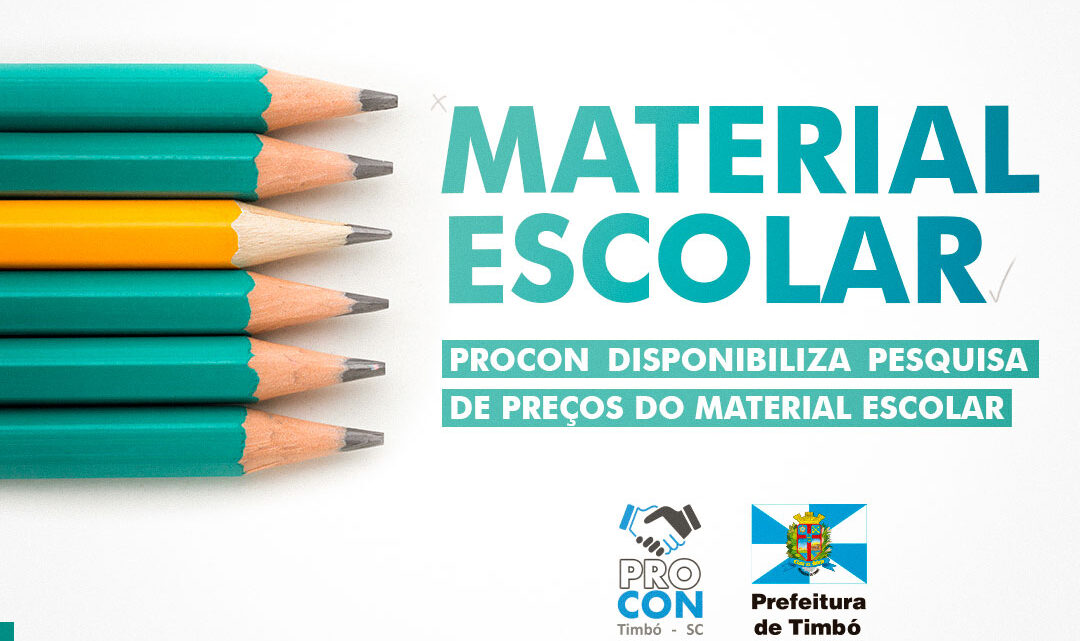 Procon Timbó divulga pesquisa de preços do material escolar e orienta pais sobre itens da lista