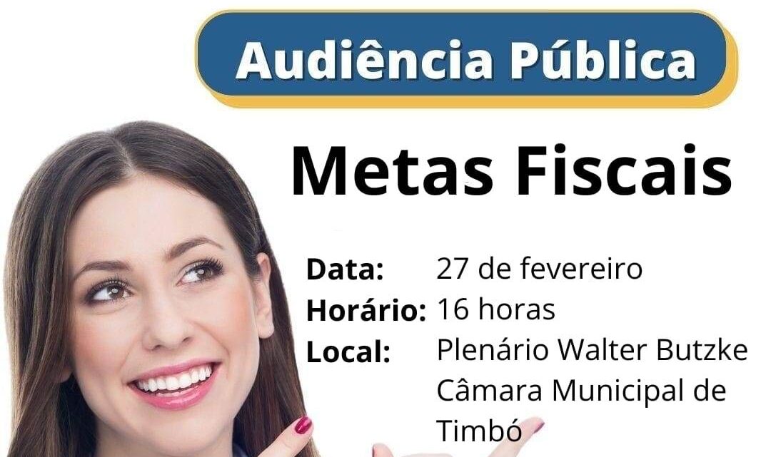 Timbó – Câmara de Vereadores realiza Audiência Pública sobre Metas Fiscais