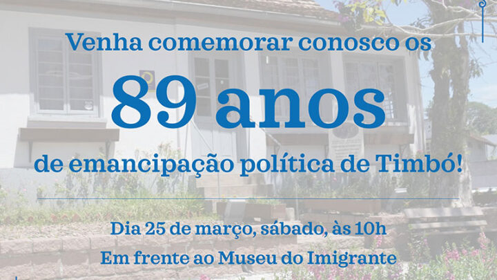 Timbó realiza evento comemorativo aos 89 anos de emancipação política