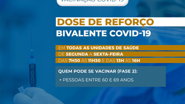 Timbó vacina pessoas entre 60 e 69 anos com dose de reforço bivalente da vacina contra Covid-19