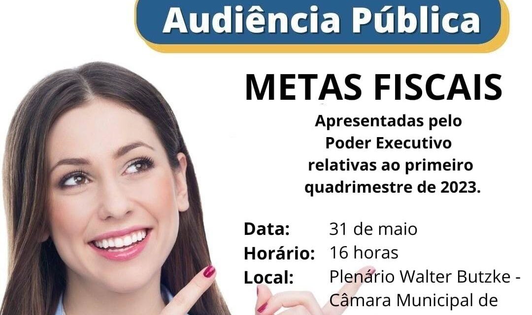 Câmara de Timbó – Audiência Pública sobre Metas Fiscais será dia 31 de maio Câmara de Timbó – Audiência Pública sobre Metas Fiscais será dia 31 de maio