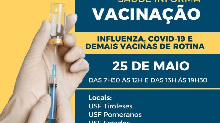 Unidades de Saúde de Timbó terão horário estendido nesta quinta-feira para aplicação de vacina