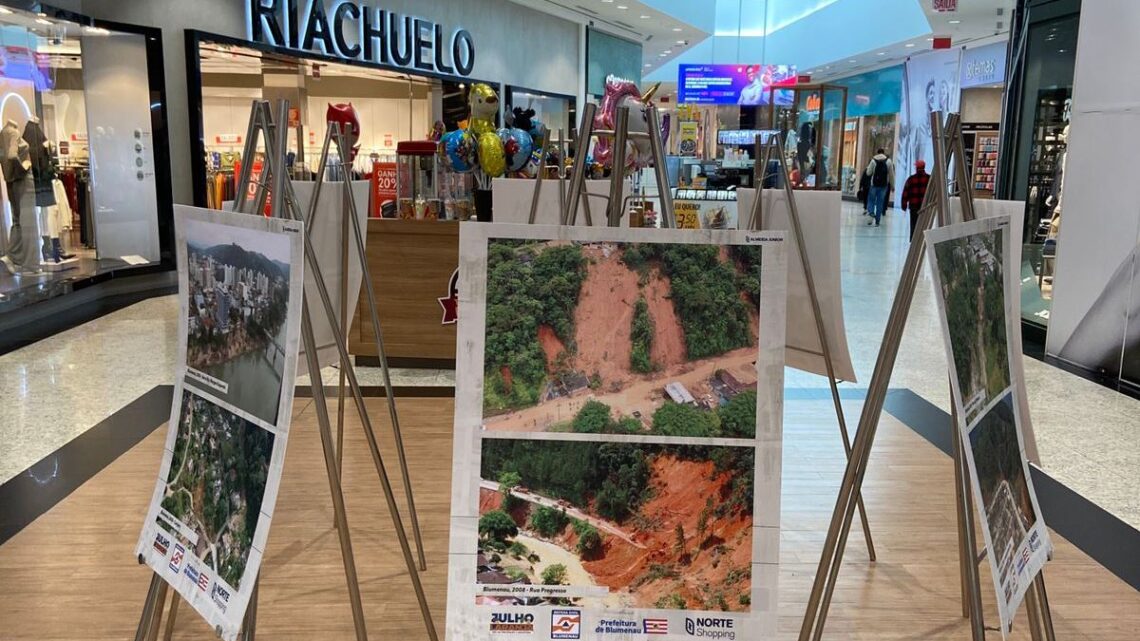Norte Shopping recebe exposição fotográfica sobre enchentes históricas de Blumenau Norte Shopping recebe exposição fotográfica sobre enchentes históricas de Blumenau