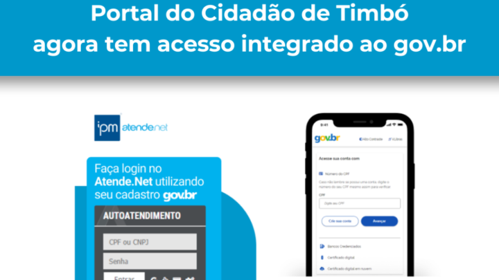 Portal do Cidadão de Timbó agora tem acesso integrado ao gov.br