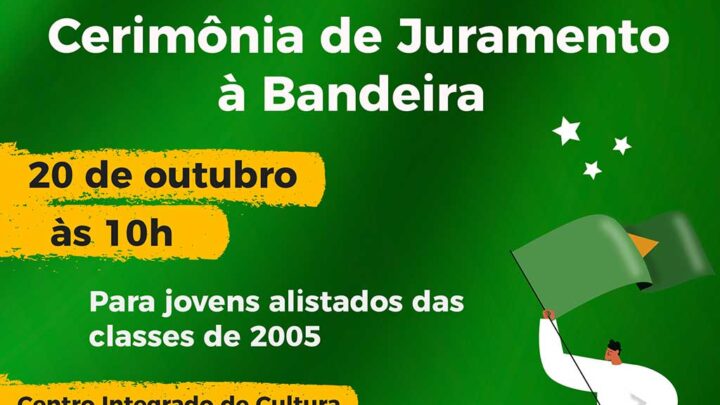 Cerimônia de Juramento à Bandeira será realizada dia 20 de outubro em Timbó