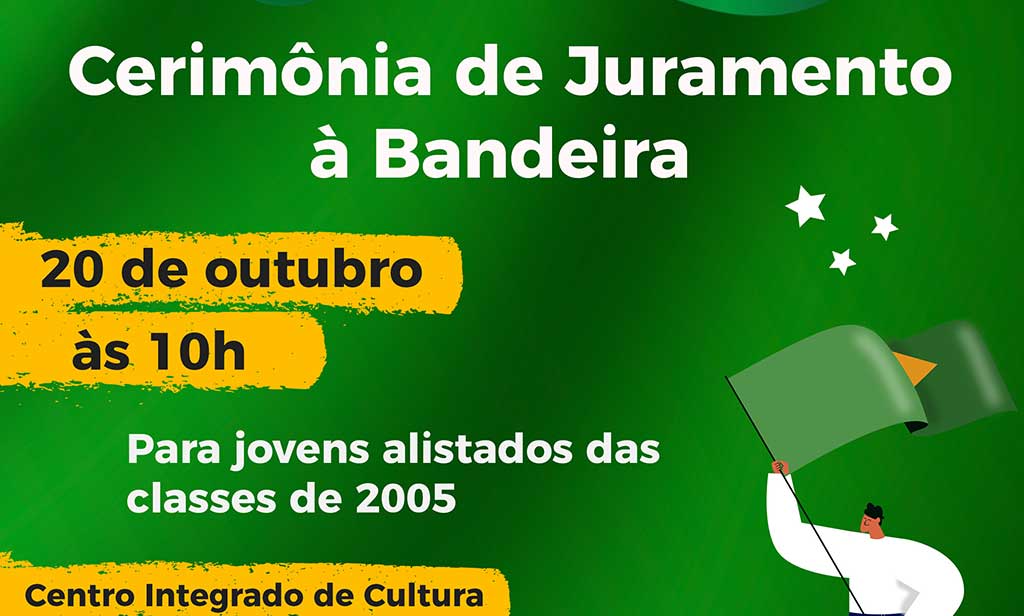 Cerimônia de Juramento à Bandeira será realizada dia 20 de outubro em Timbó Cerimônia de Juramento à Bandeira será realizada dia 20 de outubro em Timbó