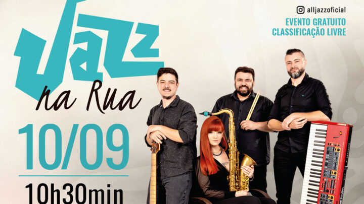 Apresentação do projeto Jazz na Rua ocorre neste domingo (10/09) na praça da Estação Unifique, em Blumenau