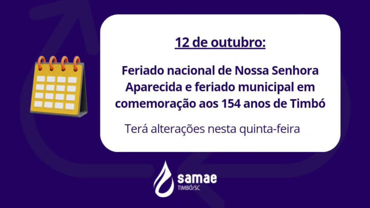 Não haverá coleta de resíduos em Timbó nesta quinta-feira, 12 de outubro