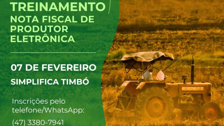 Departamento de Agricultura de Timbó promove treinamento de Nota Fiscal de Produtor Eletrônica