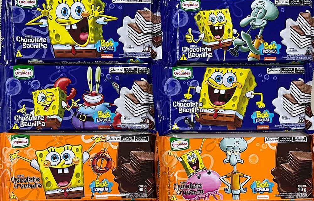Nova linha de wafers da Orquídea trará personagens do desenho animado Bob Esponja