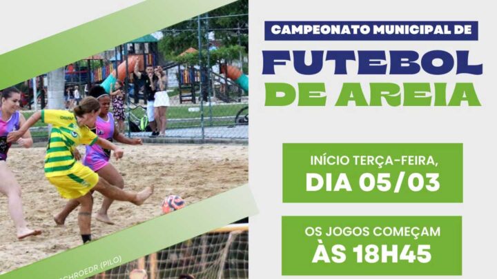 Timbó – Campeonato Municipal de Futebol de Areia inicia dia 05 de março